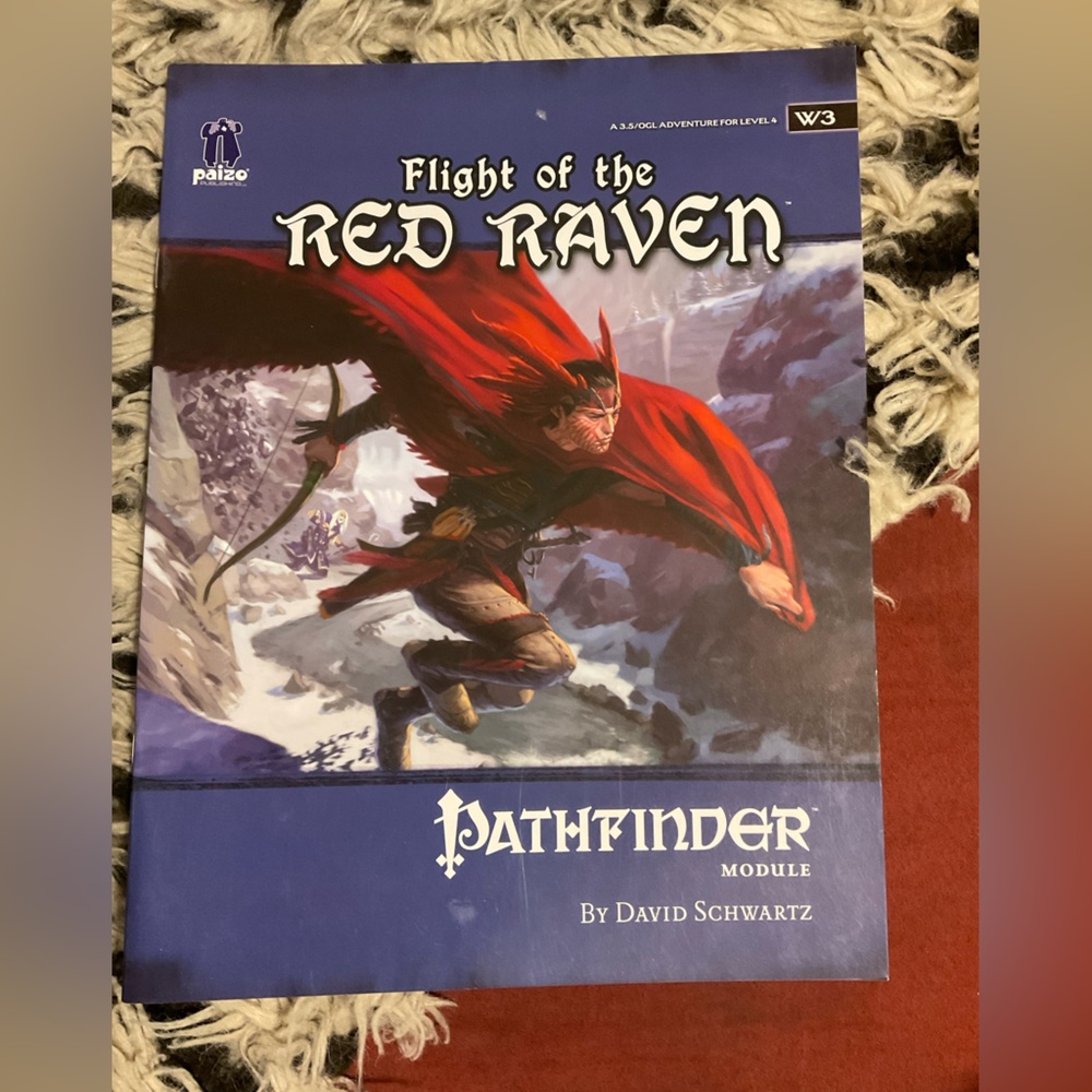 DUNGEONS AND DRAGONS RPG FLIGHT OF THE RED RAVEN PATHFINDER MODULE BOOK